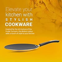 Preethi Dura Collectiona Non Stick Concave Tawa, 28 cm, Gas & Induction Compatible