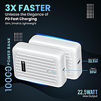 Portronics Zapcell 10K – 10000mAh Power Bank with 22.5W fast charging. Compact design, lightweight, and portable. Ideal for on-the-go charging of smartphones and devices. Stay powered up!