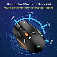 Portronics Vader Blue Gaming Mouse – 6400 DPI | Customizable Buttons | RGB Lighting | Ergonomic Design | High Precision Sensor | PC & Laptop Compatible