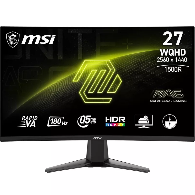 MSI MAG 27CQ6F 27 Inch Curved Gaming Monitor – WQHD | 180Hz | 0.5ms | FreeSync | HDR Ready