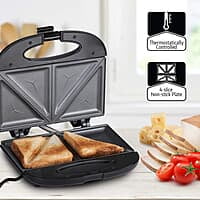 Agaro 750 watt Elegant Sandwich Maker, with Non-Stick Fixed Plates