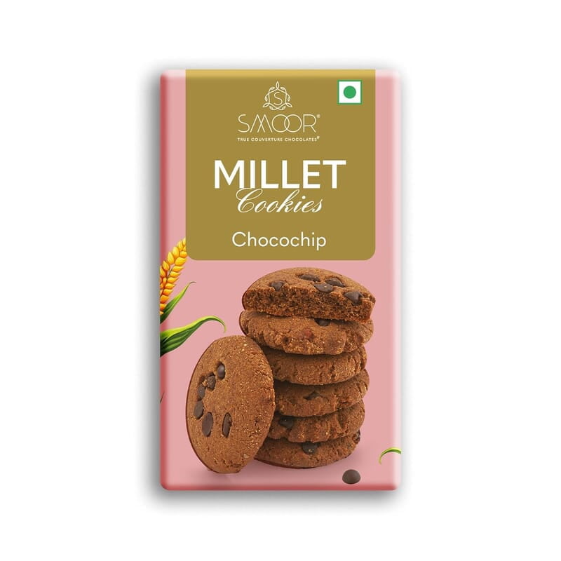 SMOOR Premium Chocochip Millet Cookies Crunchy & Sweet Gourmet Cookie Biscuits 150g