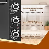 AGARO ROYAL 49 Litres Oven Toaster Griller (OTG), Motorised Rotisserie, Convection, 5 Heating Functions, 2000W, Suitable for Cake Baking.