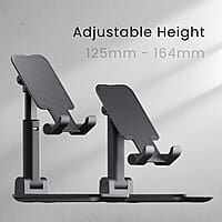 Ambrane Mobile Holding Tabletop Stand, 0-135 Perfect View, Height Adjustment, Wide Compatibility, Multipurpose, Anti-Skid Design Twistand