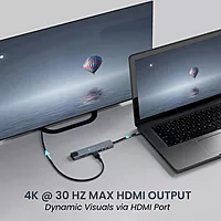 Portronics Mport 8 USB-C Hub/Docking Station (8-in-1) – 4K HDMI, Ethernet, USB Ports, (Grey)