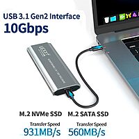 uPort NVMe M.2 SSD Enclosure – USB 3.1 offers high-speed data transfer with a sleek design. Compatible with M.2 NVMe SSDs, it ensures optimal performance and easy connectivity for your storage needs.