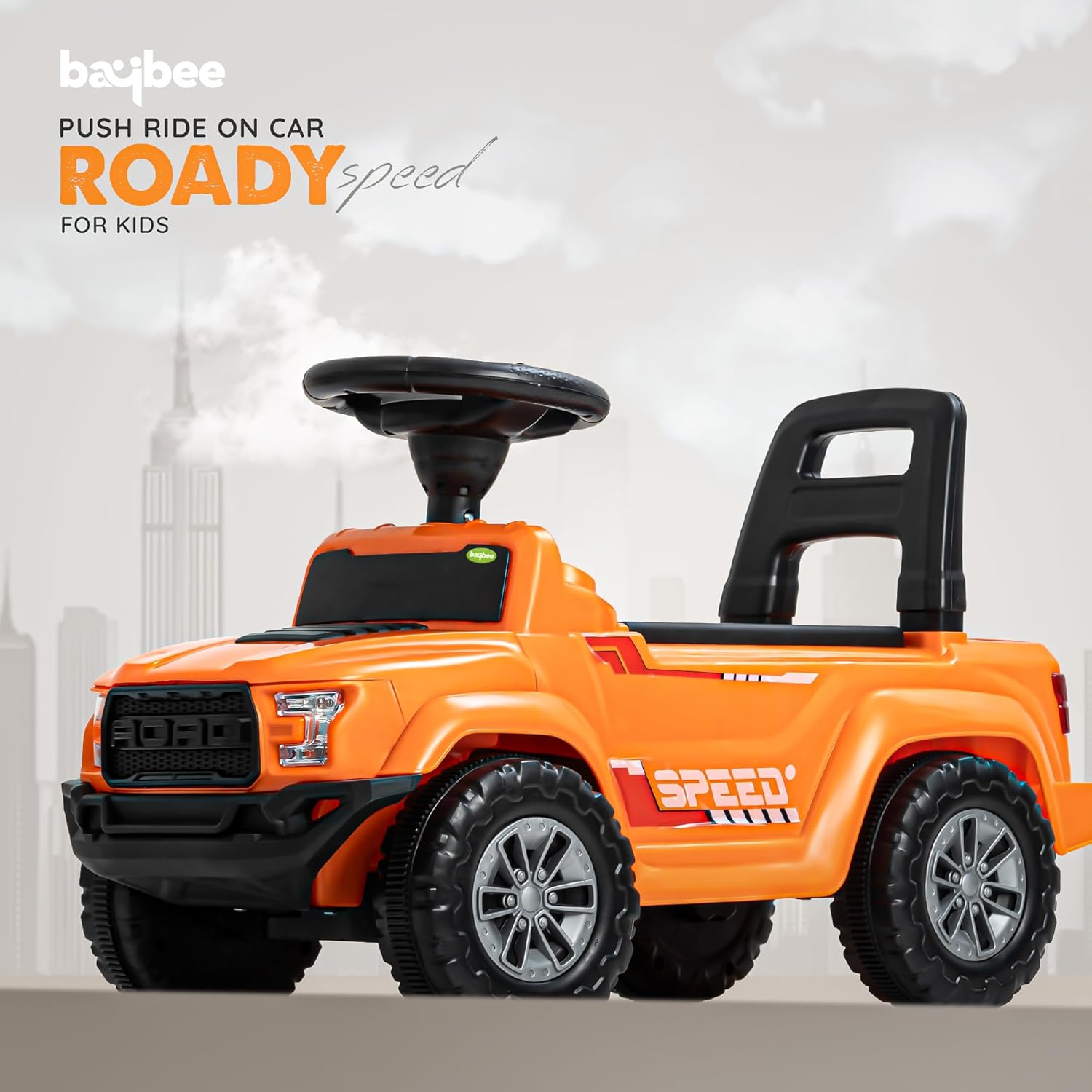 Baybee Push Ride on Baby Jeep for Kids Toys with LED Light & Storage Bin-Orange Baybee Push Ride on Baby Jeep for Kids Toys with LED Light & Storage Bin-Orange