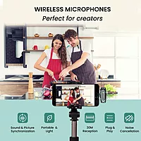 Portronics Dash 7 POR 2508 Lightning Wireless Mic – Plug & Play Black