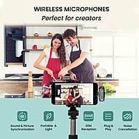 Portronics Dash 7 Omnidirectional Type C Wireless Microphone, Noise Cancellation, Plug & Play, Lapel Wireless Mic for Video Recording