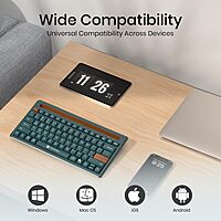 Portronics Bubble Dock 2.0 Bluetooth + Wireless Keyboard – Multimedia Keys | Green | 1 Year Warranty