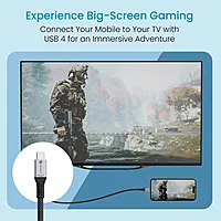 Portronics POR 2802 Flash C2 USB-C to USB-C Cable – 240W, 8K, 60Hz, Thunderbolt 4.0, 1M, Grey