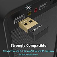 Live Tech Jive Bluetooth 5.1 USB Adapter Dongle | Wireless Connectivity for PC/Laptops | Backward Compatible with Bluetooth 4.2/4.1 | USB 2.0 Interface | 10m Range | Supports Windows & Linux