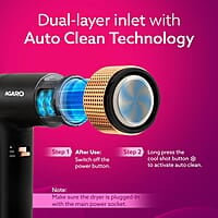 AGARO Bldc Professional Hair Dryer 2000 Watts,110000 Rpm,Fast Drying,3 Speed 3 Temperature Settings