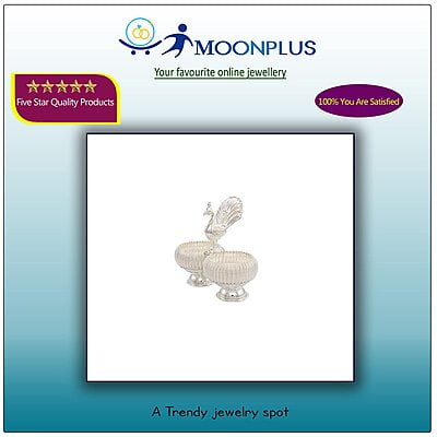 Silver Haldi Peacock Kumkum Holder