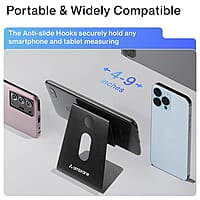 Ambrane Mobile Holding Tabletop Stand, 180 Degree View, Premium Metal Body, Wide Compatibility, Multipurpose, Anti-Skid Design Pop Stand