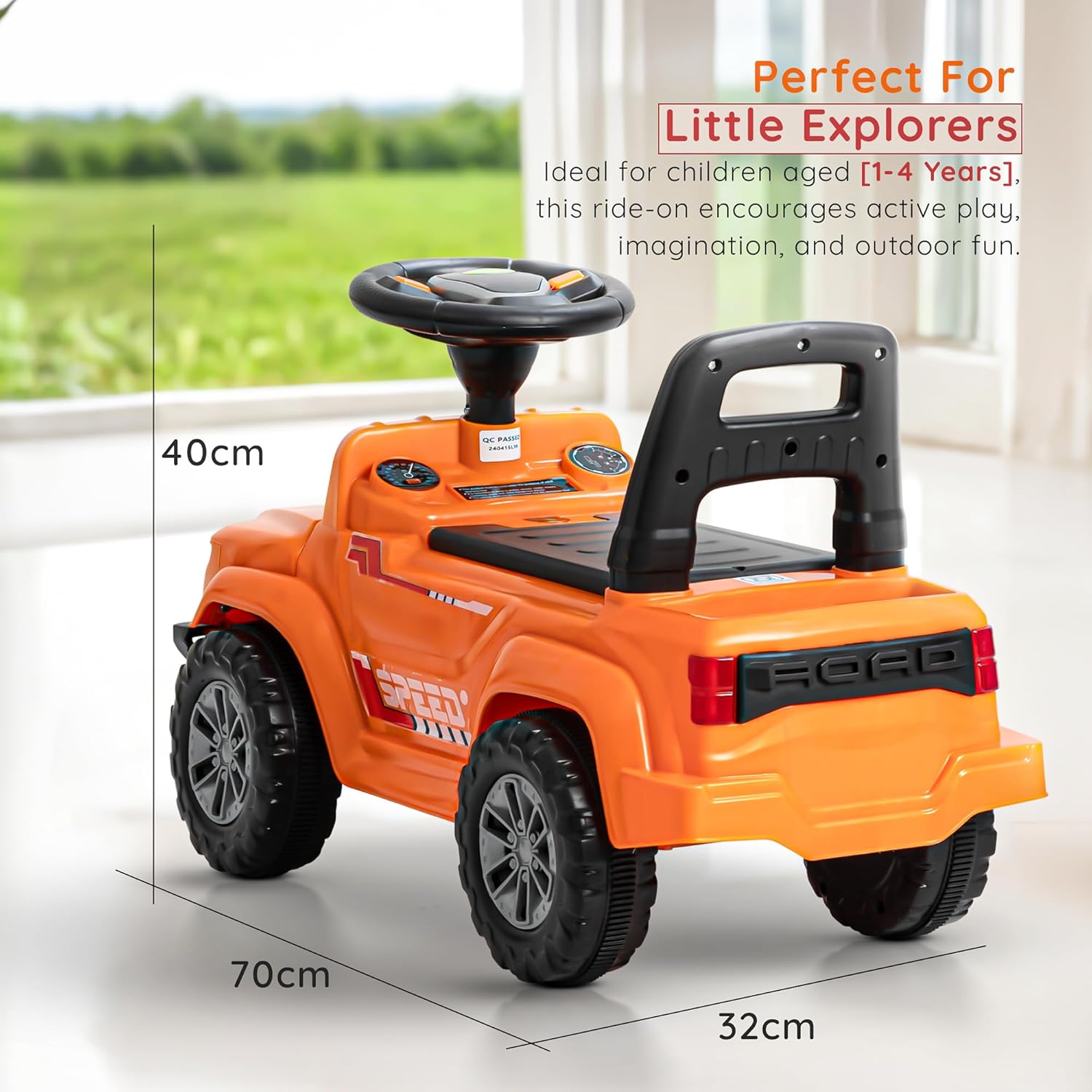 Baybee Push Ride on Baby Jeep for Kids Toys with LED Light & Storage Bin-Orange Baybee Push Ride on Baby Jeep for Kids Toys with LED Light & Storage Bin-Orange