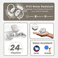 Portronics Twins 31 – OWS Earbuds, 24H Playtime, Beige. Enjoy seamless connectivity, rich sound quality, and a comfortable fit for all-day listening. Perfect for music lovers on the go!