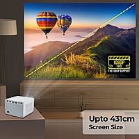 Zebronics PIXAPLAY 20 LED Projector with FHD 1080p, HDMI, USBx2, Aux Out, Bluetooth v5.1, Upto 431 cm Screen Size, Built-in-Speaker, 3000 Lumens