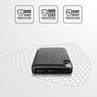 ZEBRONICS ME53 Power Bank, 10000 mAh, 10W, Dual USB Output, Type C & Micro USB Input, Built in Protections, Percentage LED Display, Included USB to Type C Cable