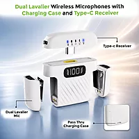 UltraProlink UM1215WHT - Sonic Vibe Dual Microphone with Charging Case (White)