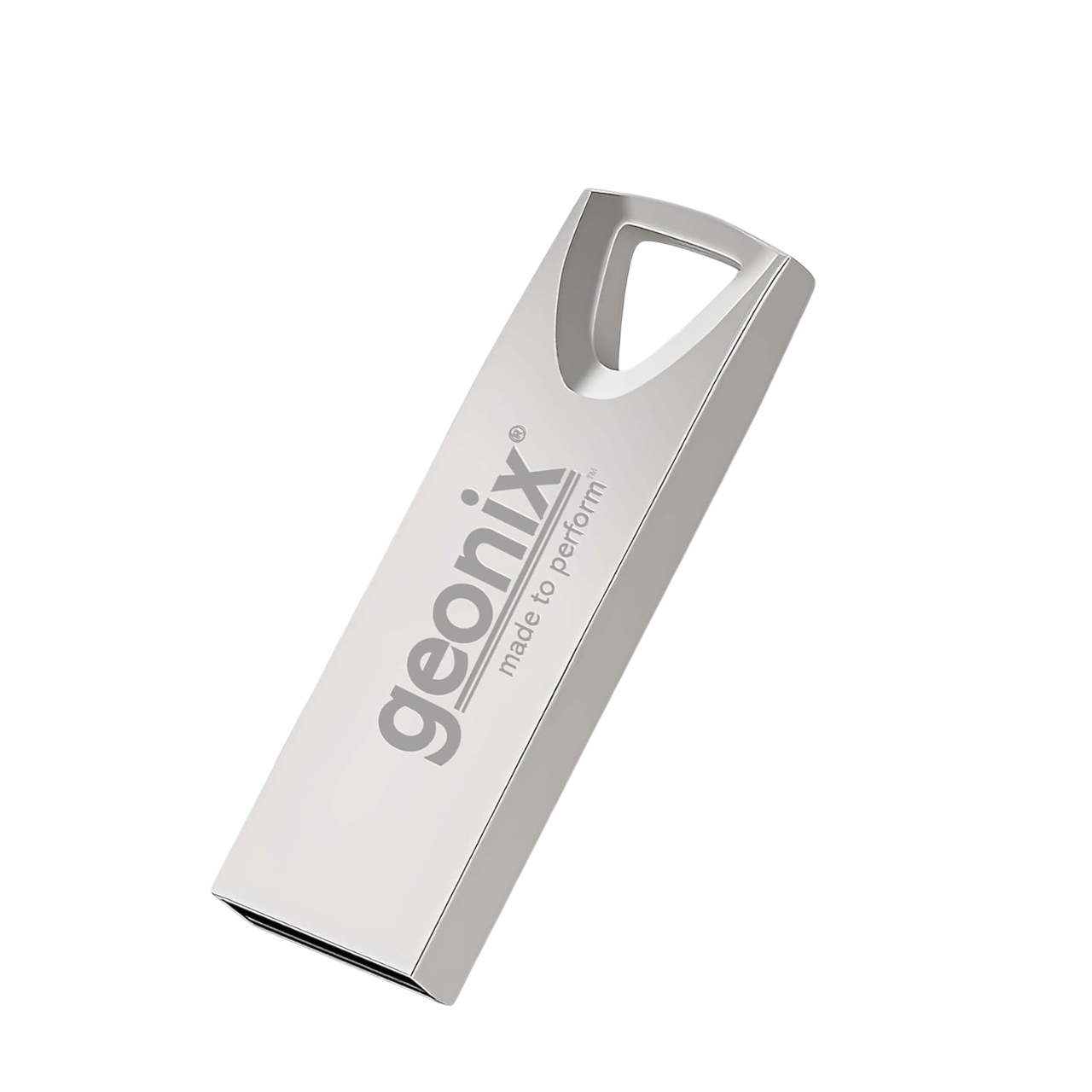 Geonix 16GB USB 2.0 Pendrive, Silver, Keyring Design-GXPD16GB