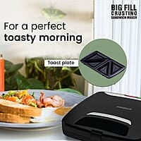 Havells Big Fill Crustino Sandwich Maker 900W with Food Grade Non Stick Coated Sole Plates