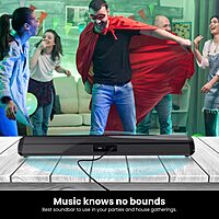 POR 1740 Sound Slick 6 Wireless Soundbar – 60W  Bluetooth 5.0  Remote Control  USB, AUX Black