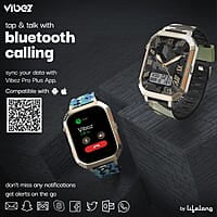 Vibez by Lifelong Trooper Smart Watch for Men 2.02” Always On Display AMOLED, 550 NITS, 60Hz Refresh Rate