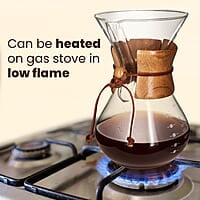 AGARO Elite Pour Over Coffee Maker, Drip Coffee Maker, Borosilicate Glass Body, Stainless Steel Filter Dripper, Wooden Sleeve For Extra Protection, 800ml