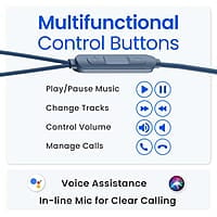 Ambrane Type C Wired Earphones with in-line Mic for Clear Calling, 1.2M Cable, 10mm Dynamic Drivers for BoostedBass, Control Buttons for iPhone 15, Samsung & Type C Devices Stringz 04