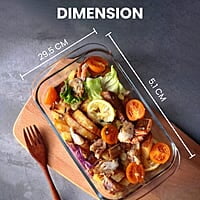 AGARO Elite Borosilicate Glass Baking Tray for Kitchen, 1600 ml Rectangle