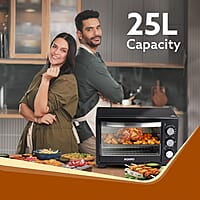 AGARO Marvel Oven Toaster Grill With Motorized Rotisserie&5 Heating Modes (Black,25 Litres),1600 Watts,25 Liter
