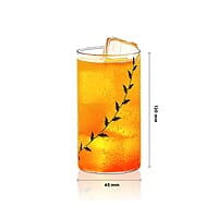 Borosil Vision Black Krip 350 ml Set of 6 pcs Transparent Drinking Glass |Borosilicate Glass Tumblers for Water, Cold Drinks, Juice| Flame Proof, Microwave & Dishwasher Safe | for Daily use & Gifting