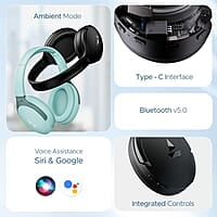 boAt Rockerz 551Anc Hybrid Active Noise Cancellation Over Ear Headphones with Up to 100H Playtime, ASAP Charge, Ambient Sound Mode &Dual Eq Modes, Enx Technology