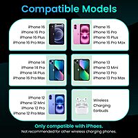 Portronics TriCharge 15W 4-in-1 MagSafe Wireless Charger with Night Lamp | Black