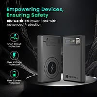 Portronics Luxcell MagClick 10k 10000 mAh 15W Magnetic Wireless Fast Charging Power Bank Premium Finish, 22.5 Wired Output