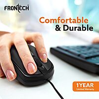 Frontech MS-0047 – Wired optical mouse with 1000 DPI, ergonomic design, and smooth tracking for precise and comfortable daily use.