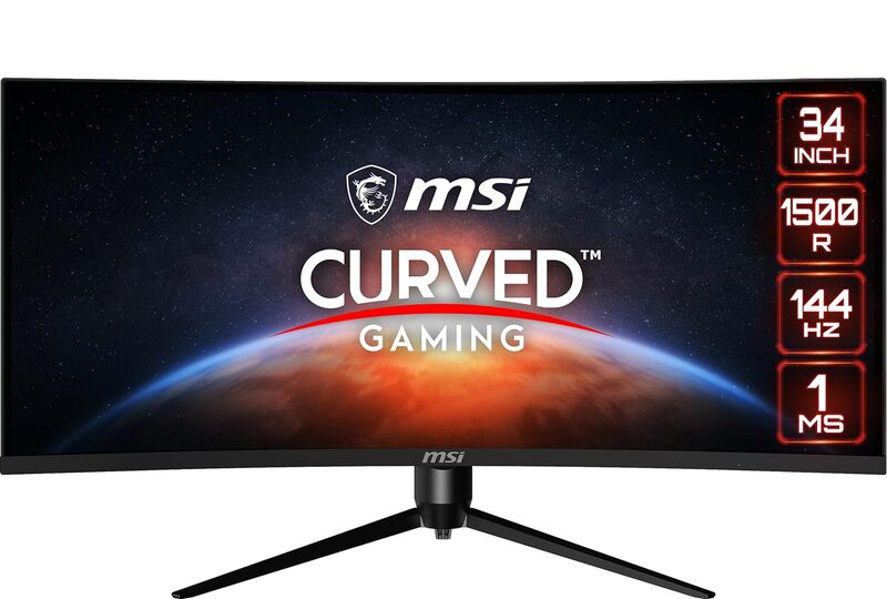 MSI 34-Inch UWQHD 144Hz Curved Gaming Monitor, 1ms Response Time, Adaptive Sync, MAG342CQR
