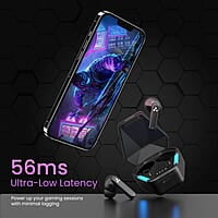 Ambrane True Wireless Gaming in Ear Earbuds, 56ms Ultra-Low Latency, Lag-Free Audio, 18 Hours Long Playtime, Instant Pairing with Bluetooth V5.0, Boosted Bass, IPX4