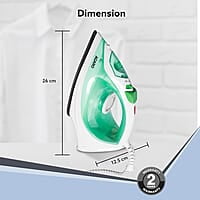 AGARO Regal Steam Iron, 1200W, Ceramic Coated Sole Plate, Fast Heating, 360 degree 00 Ml Water Tank