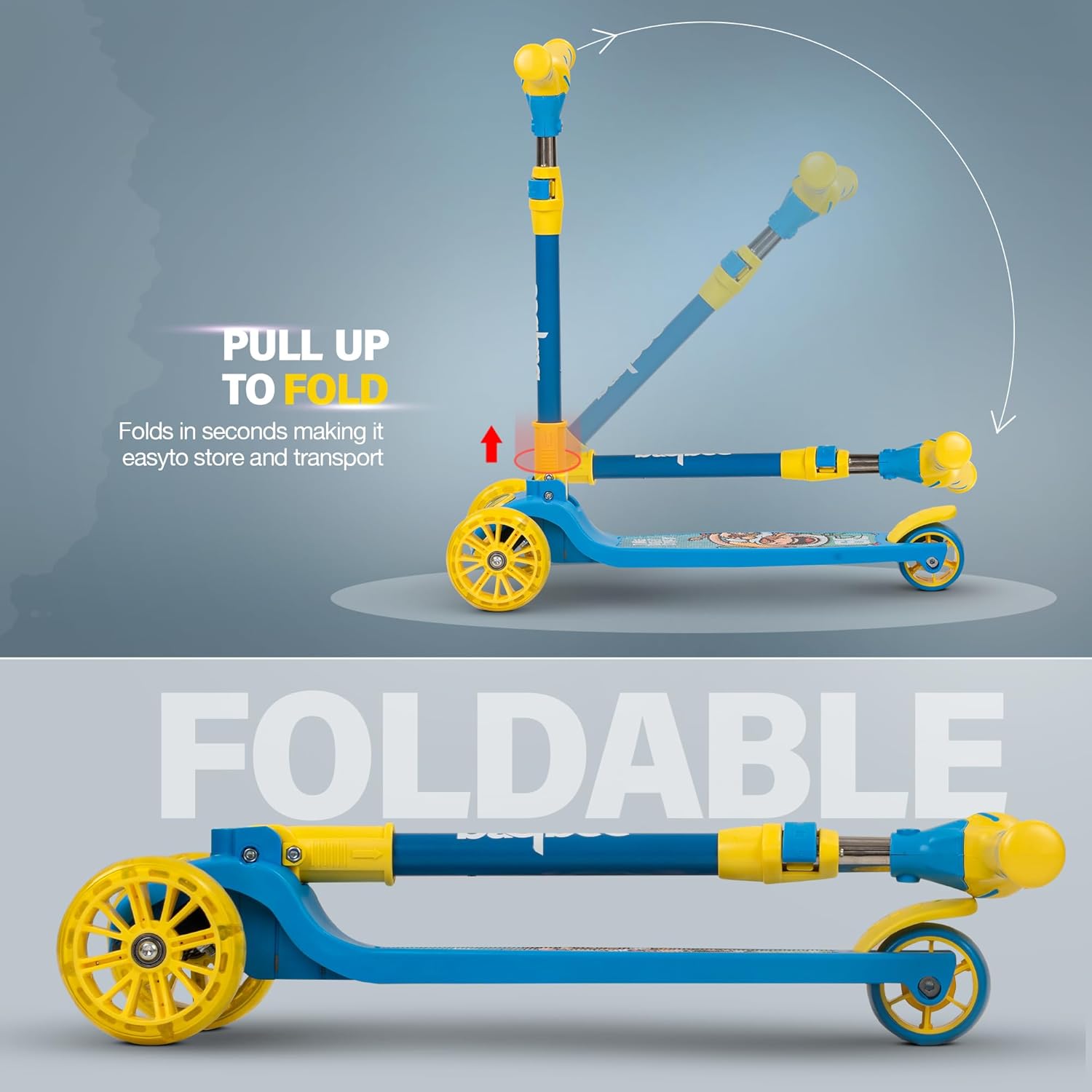 Baybee Kitty Kick Scooter for Kids, Foldable Kids Scooter- Blue Baybee Kitty Kick Scooter for Kids, Foldable Kids Scooter- Blue