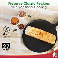 Wonderchef Forza Cast-Iron 27 cm Dosa Tawa Pan  4 mm Pre-Seasoned Cookware