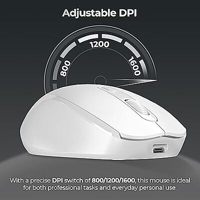 WIRELESS MOUSE FOXIN FLOW BT+2.4GHZ DPI (WHITE)