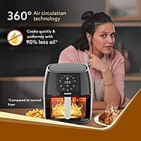 AGARO Sapphire Digital Air Fryer For Home, 4.5L, Electric Air Fryer Oven, 1400W, 7 Preset Programs, 360°