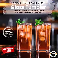 Yera Pyramid Zest Glass Tumbler Set of 6