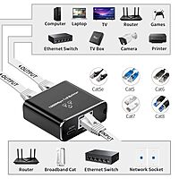 uPort 1x2 LAN Splitter – Gigabit 1000Mbps, allows you to connect two devices to a single Ethernet port, ensuring high-speed internet access for both. Compact design, easy to use, reliable performance.