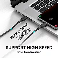 Portronics Link C Square – 100W Type-C Cable, 1M Black, fast charging, durable design, compatible with various devices, high-speed data transfer, tangle-free, perfect for home and office use.