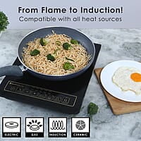 Wonderchef Aluminium Granite Frying Pan, Grey, 20cm, 1L