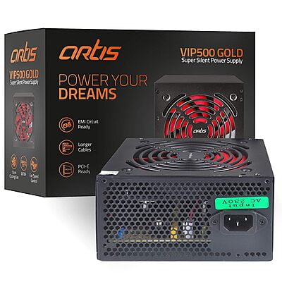 OpenBox artis VIP500 GOLD Super Silent Power Supply 500 Watts PSU