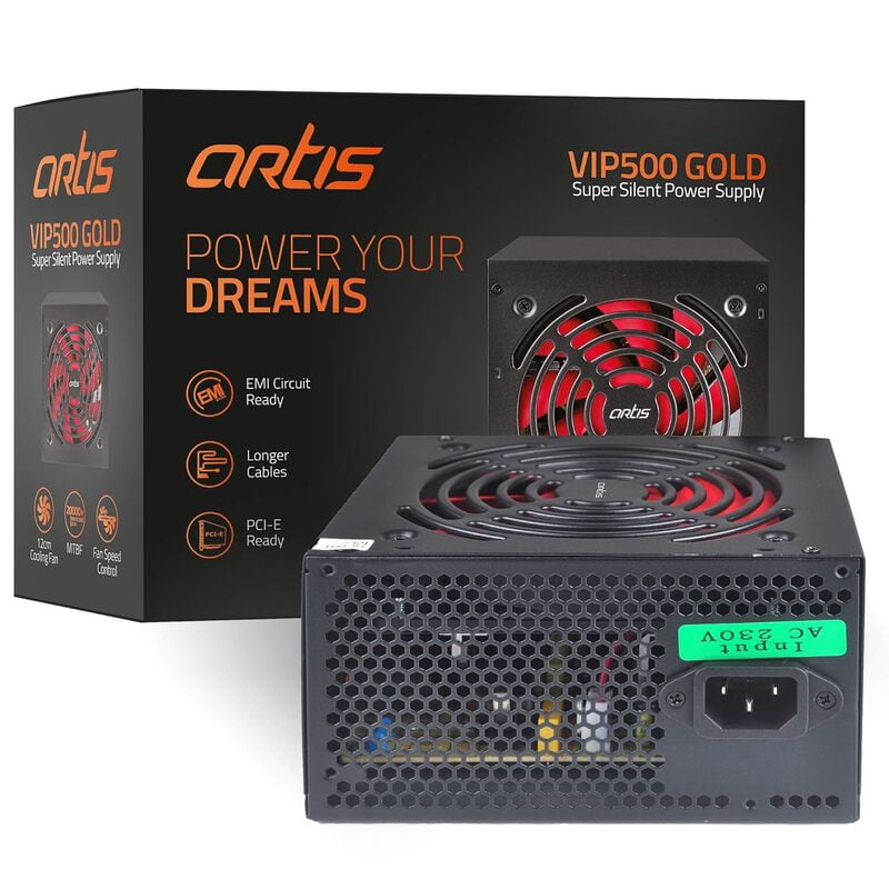 OpenBox artis VIP500 GOLD Super Silent Power Supply 500 Watts PSU